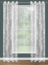 Sheer Lace Window Curtain Panel Embroidered S ngle Grommet Panel AMETIST
