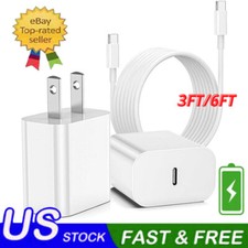 Type C Fast Charger For iPhone 16e 16 15 14 13 12 Pro Max Type C Cable