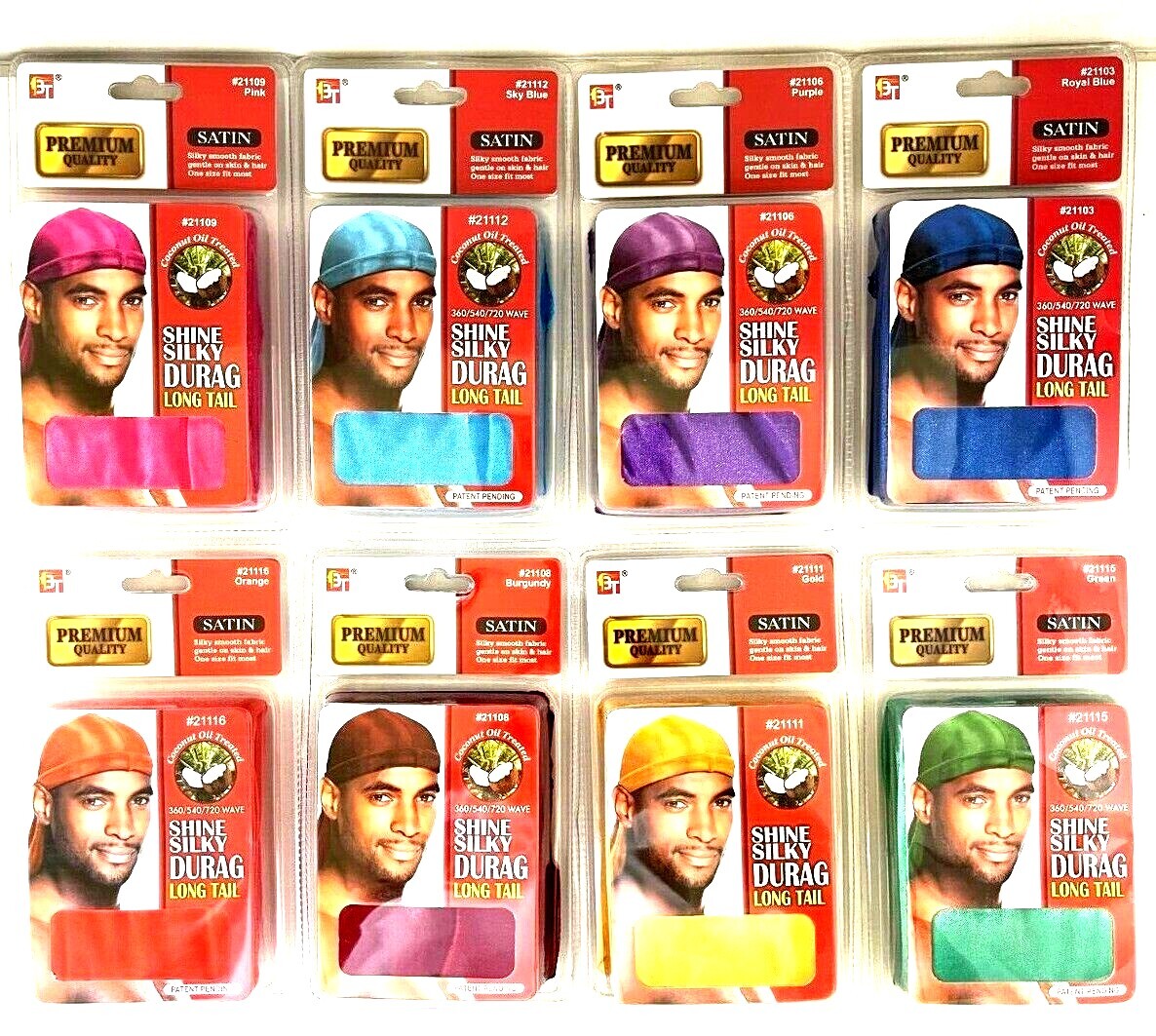 PREMIUM SILKY SATIN Durag LONG Straps Headwear Waves Cap -Coconut