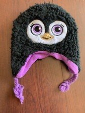 Fuzzy Penguin Hat Girls One Size Fits All