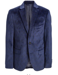 navy blue suede blazer