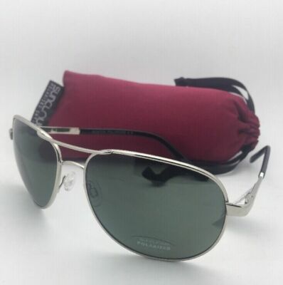 New SUNCLOUD POLARIZED OPTICS Sunglasses AVIATOR Silver & Black Frame w/ Grey 