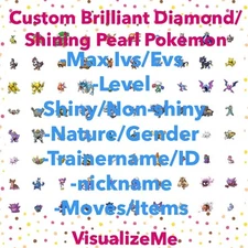 Pokemon Brilliant Diamond/Shining Pearl - ANY 3 Shiny 6IV Custom Pokemon - BDSP