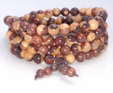 6MM YELLOW BROWN SANDALWOOD ROUND LOOSE BEADS 25"