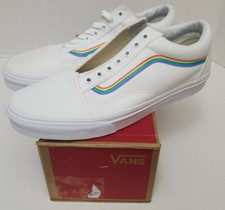 white vans with rainbow stripe