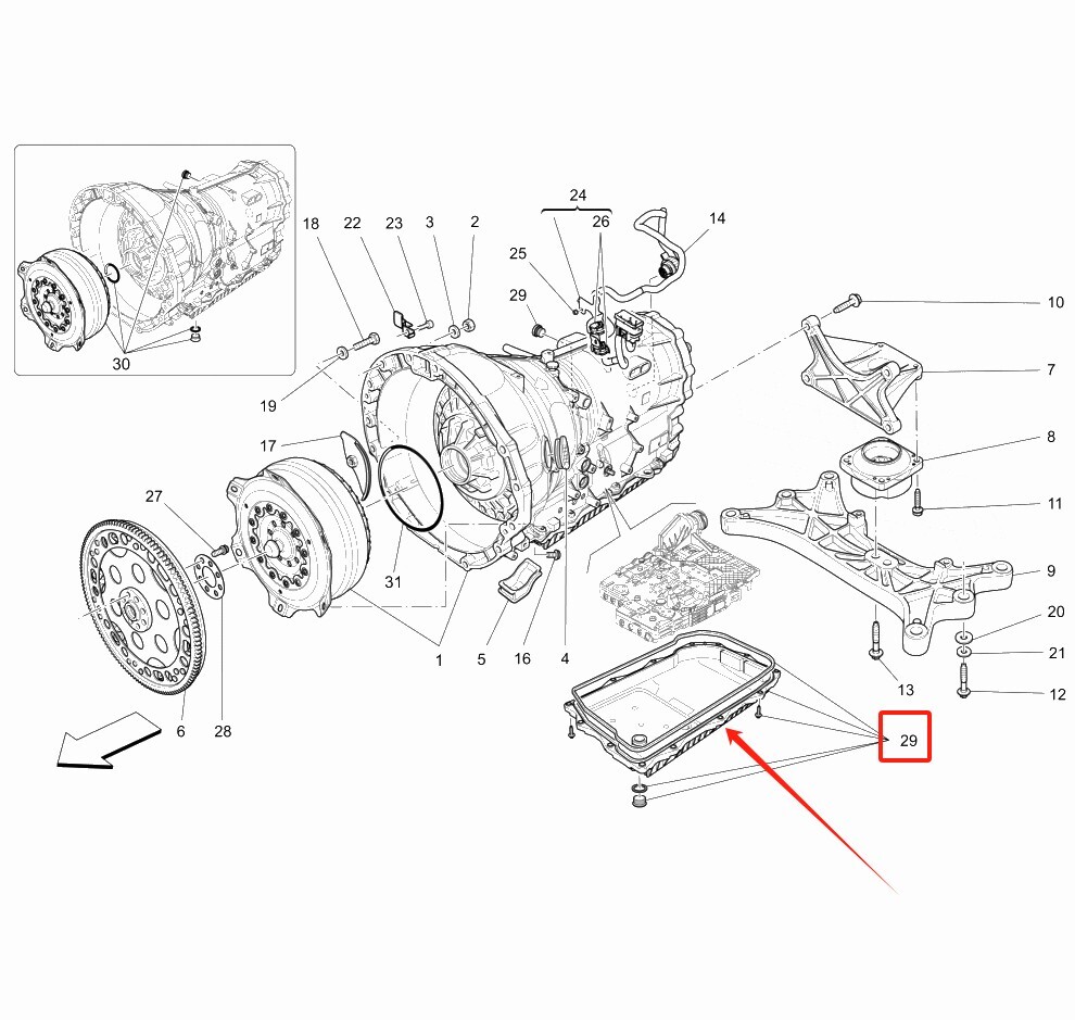Genuine Auto Transmission Oil Sump fits Maserati Ghibli Quattroporte, 673003178