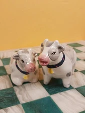 Cow Salt and Pepper Shakers Vintage 1989 Ron Gordon Designs Ceramic S&P Set