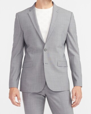 NEW EXPRESS $278 GRAY EXTRA SLIM MODERN TECH SUIT JACKET SZ 42L