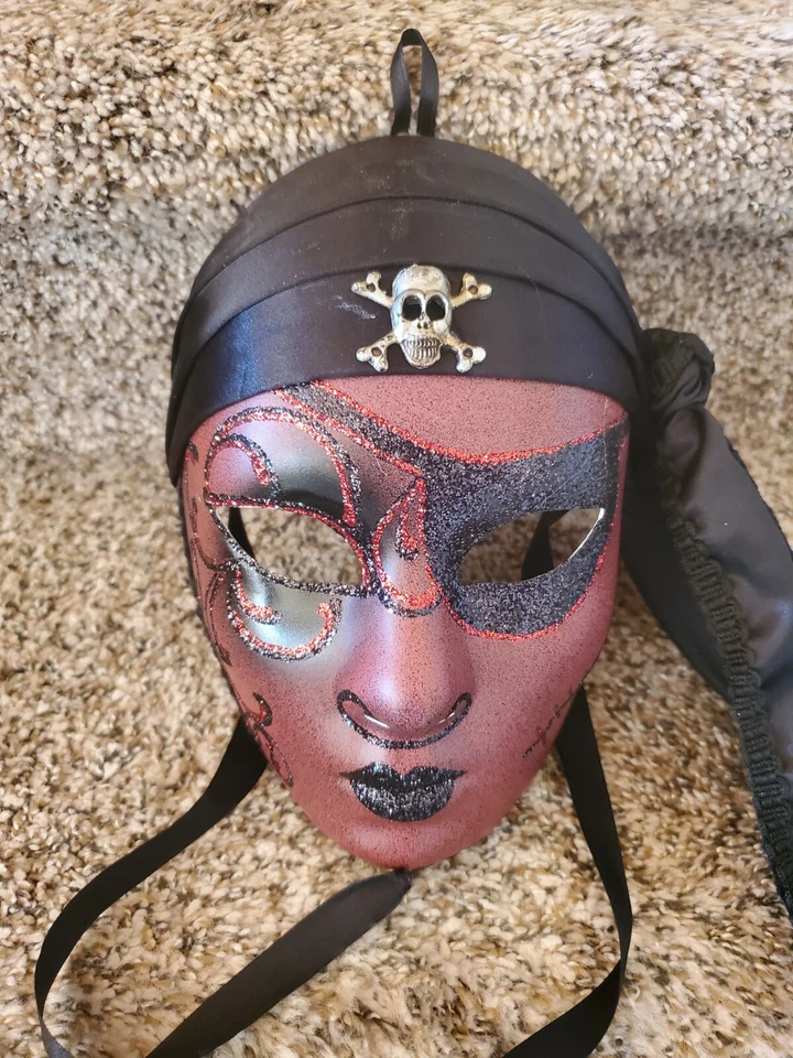 Original Venezia Hand Painted Italy Masquerade Halloween Role Play Pirate Mask - Image 2 of 4