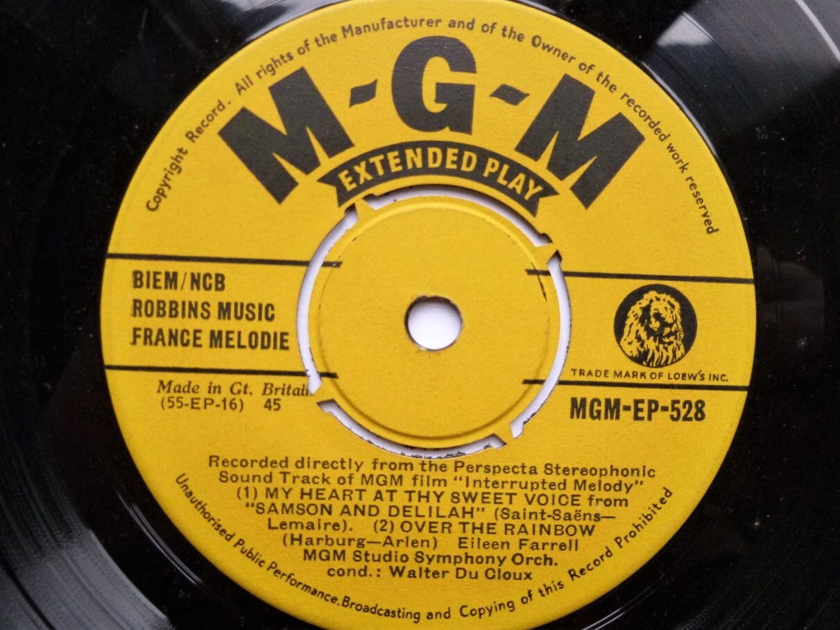 Various Interrupted Melody EP MGM MGMEP528 EX 1950s with Eileen Farrell, Interru