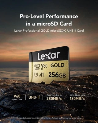 Lexar Professional GOLD microSDXC UHS-II – High-Speed microSD für 4K & Drohnen