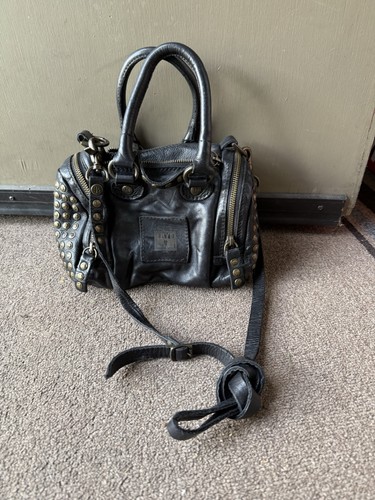 Bolso Bandolera Frye Negro Cuero Tachonado Boston Brooke Rápido - Imagen 4 de 13