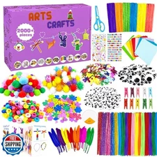 2000 Pcs DIY Arts and Crafts Supplies Kit for Kids - Kids Craft K