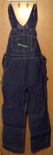 Key Imperial New w/Tags Bib Overalls Blue Denim Heavyweight 34 x 32 Zip Fly