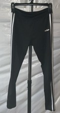 Adidas Essentials 3-Stripes Leggings/Track Pants Youth SZ Large 14 Black/White