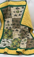 Handmade John Deere Tractor Baby Toddler Lap Patchwork Quilt 37 X 37  