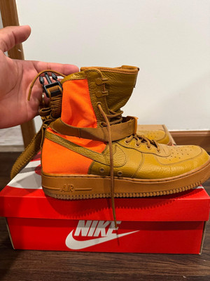 Nike SF Air Force 1 High Top Leather Desert Ochre Total Orange 903270-778