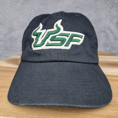 USF Bulls Hat Cap Strap Back Black Logo South Florida NCAA Football Mens
