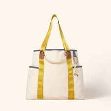 Large Canvas Tote Bag - Woolrich Cream/Yellow