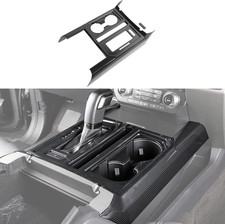 Carbon Fiber Center Console Gear Shift Cup Holder Trim for Ford F150 2015-2020