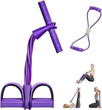 6-Tube Pedal Ankle Puller Resistance Bands with Free Figure 8 Exercise Bands Inc