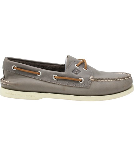 Sperry Mens Leather Upper Comfort Boat Shoes, Grey, 9 D(M) US