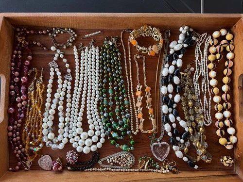 Vintage Costume Jewelry Necklaces Bracelets Bundle 1950s 1960s *some Need Repair