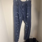 Rocawear Men's Blue Dark Wash Distressed Straight Leg Regular Fit Jeans 5-Pocket — photo 6