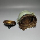 Chinese Antique Jade Censer w/ Gilt Silver Stand & Lid — photo 7