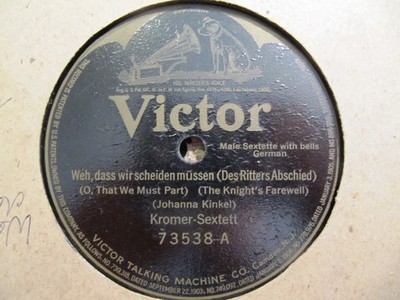1922 GERMAN Carl Kromer Sextet Wenn Alle Bruennlein Fliessen/ Knight's Farewell