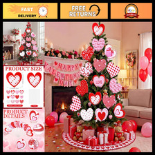 12 Pcs Heart Tree Picks Ornaments - Red Pink White Valentine's Day Decor, Weddin