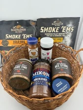BBQ Gift Basket Sampler | Smoke ’Ems Myron Mixon Butt Rub PS Seasoning Set