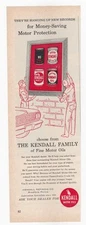 Kendall Fine Motor Oils Family Motor Protection Vintage Print Ad 1963