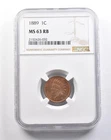 1889 Indian Head Cent MS63 RB NGC PQ *5297