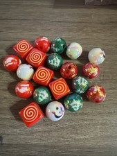 Lot Of 20 Christmas Beads 16 mm