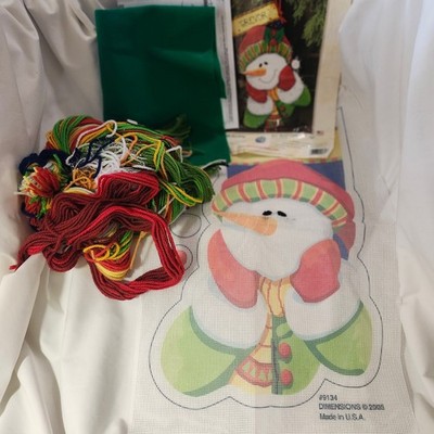 Snowman Sparkle Needlepoint Stocking Kit Demensions B38