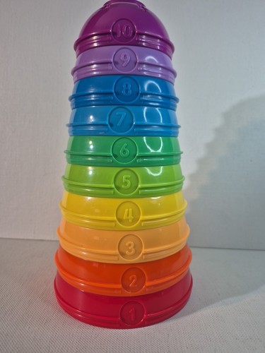 Fisher Price Stacking Nesting Ball Set Multi Color Stack & Roll Cup 10 Pieces