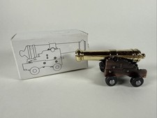 Naval Cannon All Metal With Polished Brass Colored Barrel Miniature J25