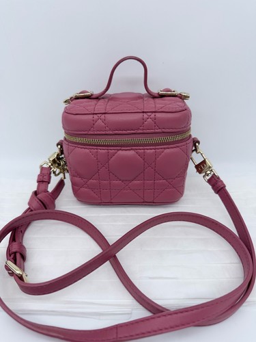 Dior Mini Lady Vanity Dusty Pink Cowhide Leather Handheld&Crossbody Duty Paid