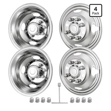 17 Dually Wheel Simulators 8 Lug Stainless Over The Lug 2005-2026 Ford F350