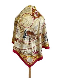 Foulard  Basile  en soie 90cm x 90cm vintage Scarf
