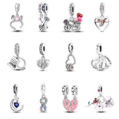 European 925 Silver DIY Charm Valentine's Day Infinite Love For Women Bracelets