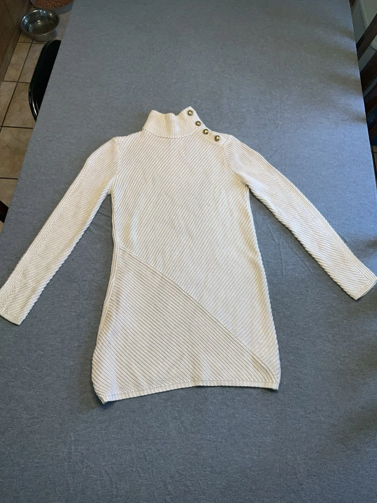 Abito tunica Tory Burch Brodie maglione maglia a costine taglia small petite