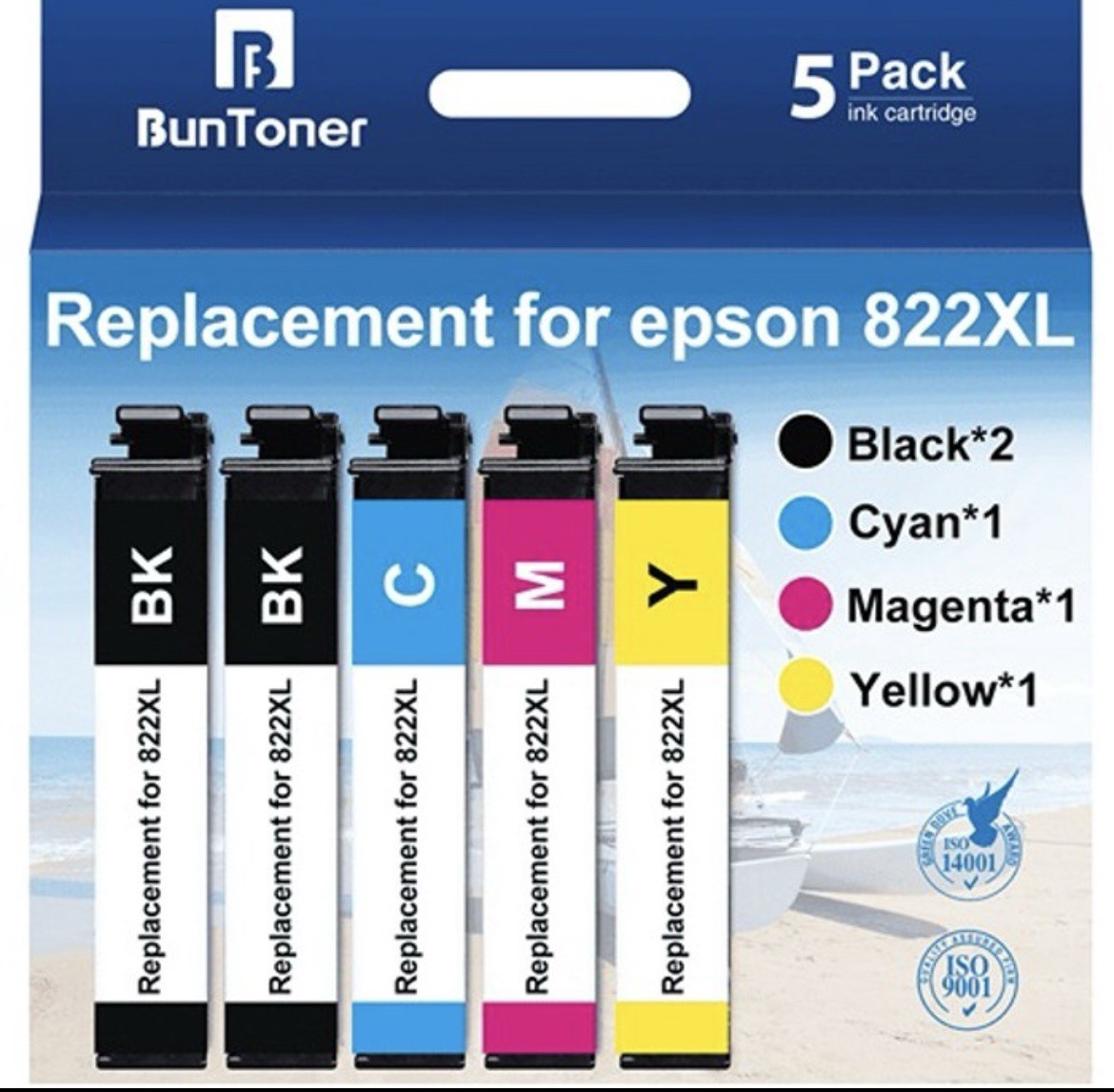 822XL 822xl Ink Cartridges 5Pack ForT822XL Workforce Pro WF-4820 WF ...