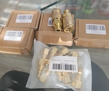 Brass Air Compressor Fittings Lot 18 PCS Quick Connect Couplers Adapters Pneumat