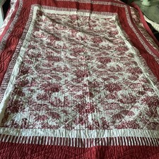 American Quilt, Red And White toile 84 X 63 Inches