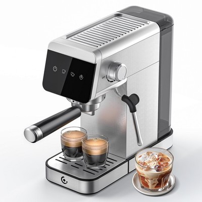 AMZCHEF Coffee Maker with Milk Frother, 20 Bar Pressure Espresso Machine