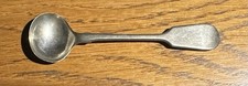 Antique Nevada Silver Salt /mustard Spoon. Tiny D & S Vintage Silver Plate