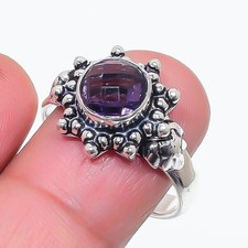 Purple Amethyst Gemstone 925 Sterling Silver Jewelry All Size Ring For Gift
