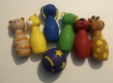 Kids Toy Pretend Play Animal Character Bowling Pins with Ball GW3D25